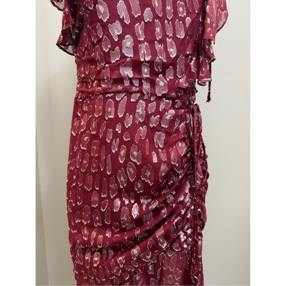 Veronica Beard Leighton Silk One Shoulder Dress Ruche Ruffle Ruched Size 8 - Picture 12 of 16